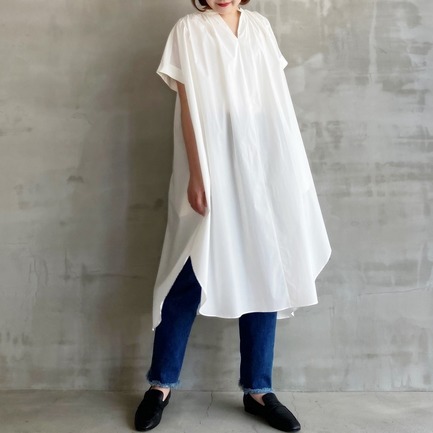 GATHERED CAFTAN S/S OP 詳細画像 ホワイト 4