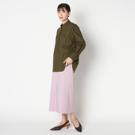 COTTON WOOL MILITARY BIG SHIRT 詳細画像 アイボリー 5