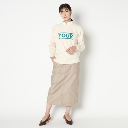 COTTON BACK SATEEN BAKER SKIRT 詳細画像 ベージュ 6