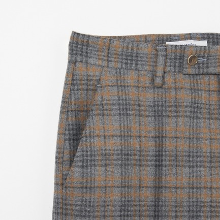 Zanieri WOOL CHECK WIDE PANTS 詳細画像 ライトグレー 3