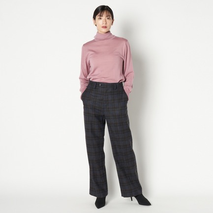 Zanieri WOOL CHECK WIDE PANTS 詳細画像 ネイビー 4