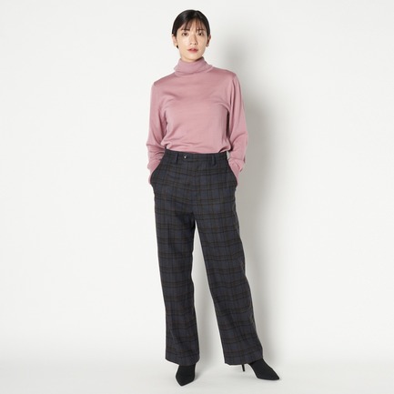 Zanieri WOOL CHECK WIDE PANTS 詳細画像 ネイビー 4