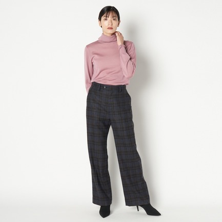 Zanieri WOOL CHECK WIDE PANTS 詳細画像 ネイビー 5