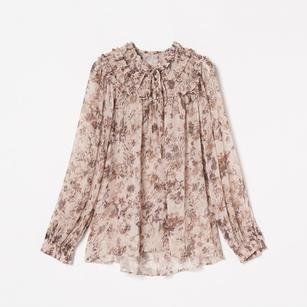 DEVEAUX CHIFFON FRILL BLOUSE 詳細画像 ブラック 1