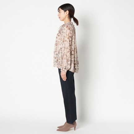 DEVEAUX CHIFFON FRILL BLOUSE 詳細画像 ブラック 2