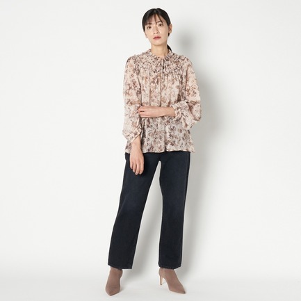 DEVEAUX CHIFFON FRILL BLOUSE 詳細画像 ブラック 5