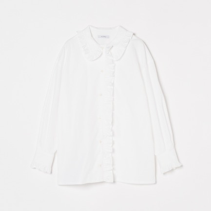 COTTON TYPEWRITER FRILL SHIRT 詳細画像 ホワイト 1