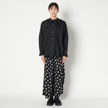 COTTON TYPEWRITER FRILL SHIRT 詳細画像 ブラック 7