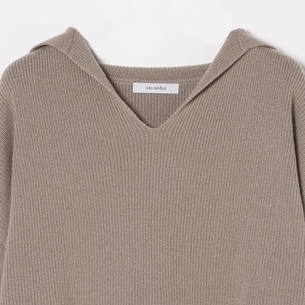 WOOL CASH SAILOR COLLAR PULLOVER 詳細画像 ダークブラウン 2