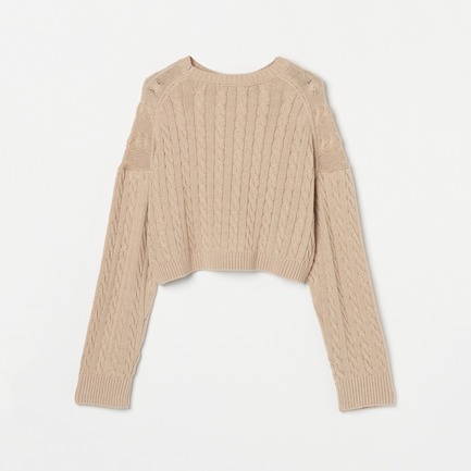 COTTON WOOL CABLE SHORT TOP 詳細画像 ベージュ 1