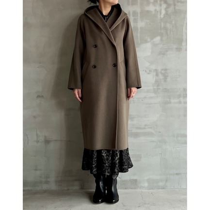 WOOL W-FACE HOODED COAT 詳細画像 カーキ 1