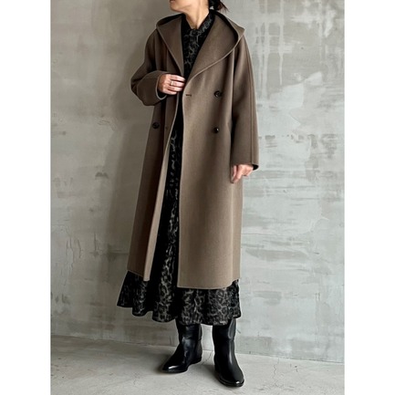 WOOL W-FACE HOODED COAT 詳細画像 カーキ 4