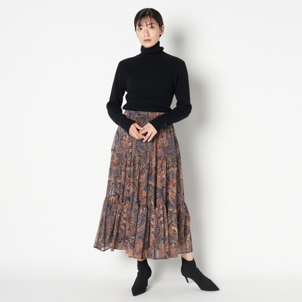 DEVEAUX SHIFFON PAISLEY SKIRT 詳細画像 ブルー 4