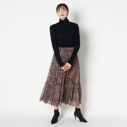 DEVEAUX SHIFFON PAISLEY SKIRT 詳細画像 ブルー 6