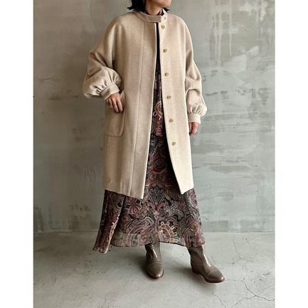 BELLANDI WOOL VOLUME SLEEVE COAT 詳細画像 ベージュ 4