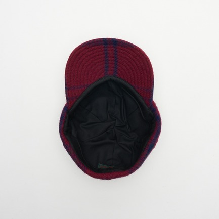 WOOL CHECK CAP 詳細画像 ボルドー 4