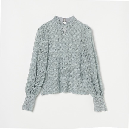 SCALLOP LACE BLOUSE 詳細画像 ライトグレー 1