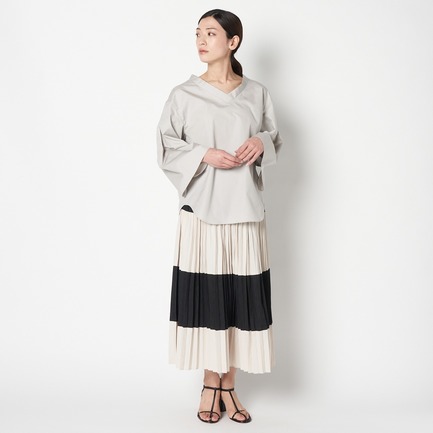 SLUB CHAMBRAY PLEATS SK 詳細画像 ネイビー 4