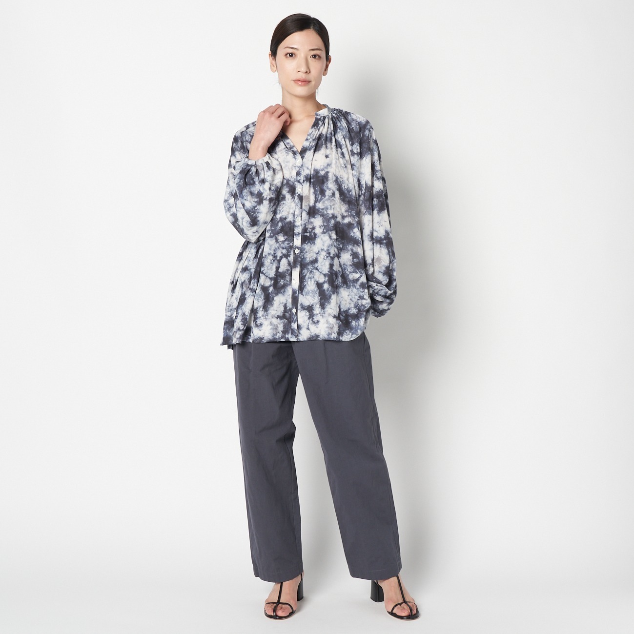 グランド牧場 セレクトセール DIGITAL BLUR TOP｜HELIOPOLE｜HÉLIOPÔLE（エリオポール PRINT シャツ+ブラウス(長袖+七分)