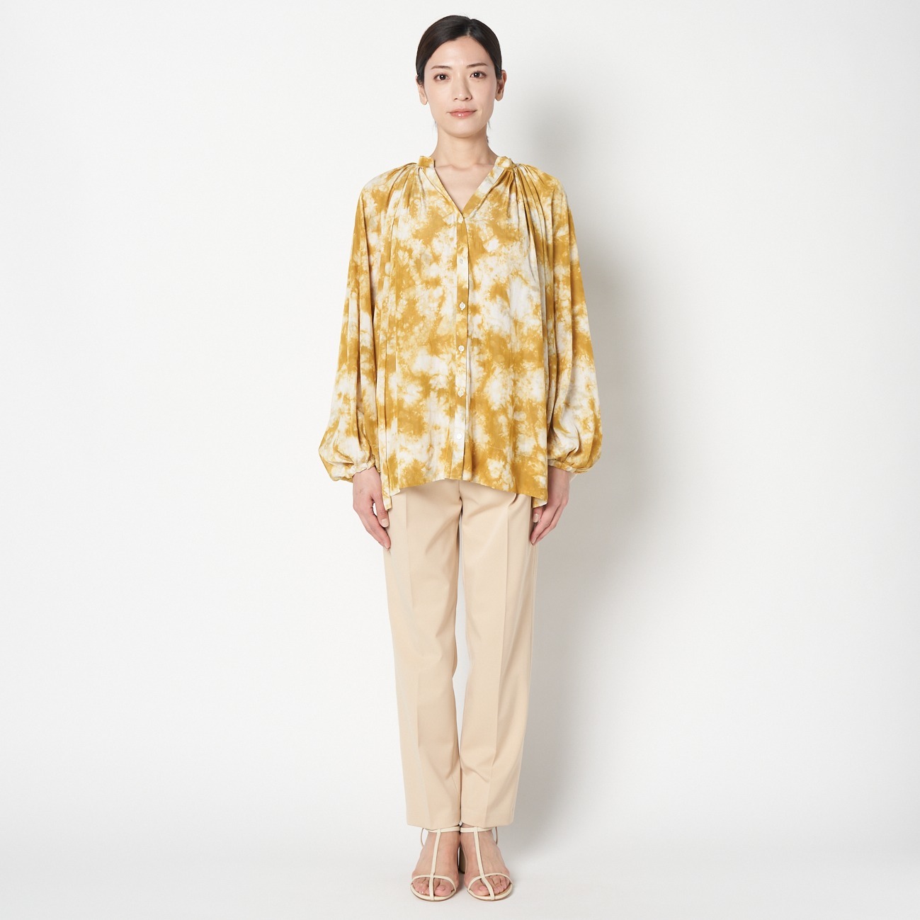 憧れの DIGITAL BLUR TOP｜HELIOPOLE｜HÉLIOPÔLE（エリオポール PRINT シャツ+ブラウス(長袖+七分)