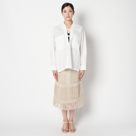 COTTON TAB SKIPPER SHIRT 詳細画像 ホワイト 1