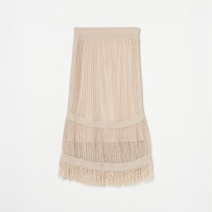 LINEN TAPE TIERED SKIRT