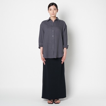 FRENCH LINEN WASHER SHIRT 詳細画像 ミディアムグレー 7