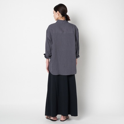 FRENCH LINEN WASHER SHIRT 詳細画像 ミディアムグレー 9