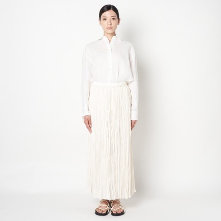 WASHER SATIN PLEATS SKIRT 詳細画像 アイボリー 1