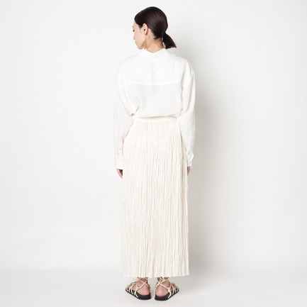 WASHER SATIN PLEATS SKIRT 詳細画像 アイボリー 3