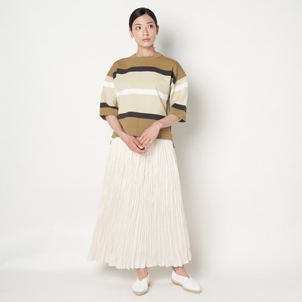 WASHER SATIN PLEATS SKIRT 詳細画像 アイボリー 6