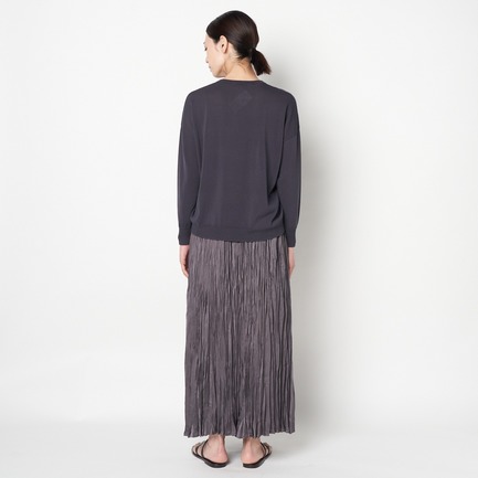 WASHER SATIN PLEATS SKIRT 詳細画像 ミディアムグレー 8