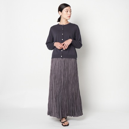 WASHER SATIN PLEATS SKIRT 詳細画像 ミディアムグレー 9