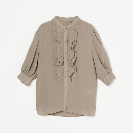 WHIP CREPE RUFFLED BLOUSE 詳細画像 カーキ 1