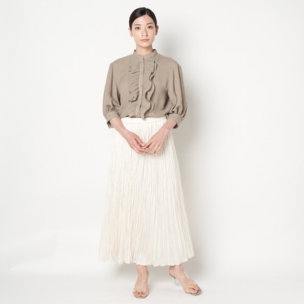 WHIP CREPE RUFFLED BLOUSE 詳細画像 カーキ 10