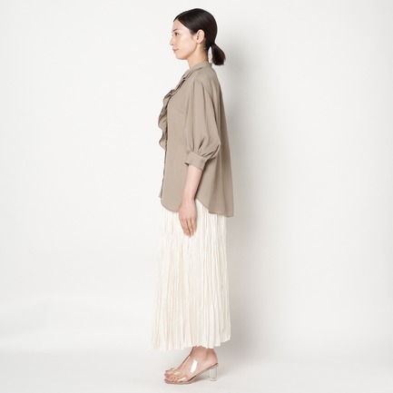 WHIP CREPE RUFFLED BLOUSE 詳細画像 カーキ 8