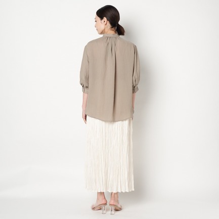 WHIP CREPE RUFFLED BLOUSE 詳細画像 カーキ 9