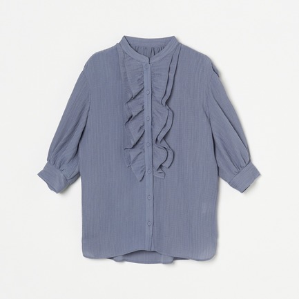 WHIP CREPE RUFFLED BLOUSE 詳細画像 ブルー 1