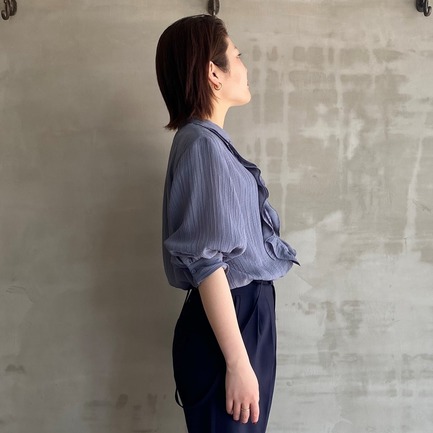 WHIP CREPE RUFFLED BLOUSE 詳細画像 カーキ 8