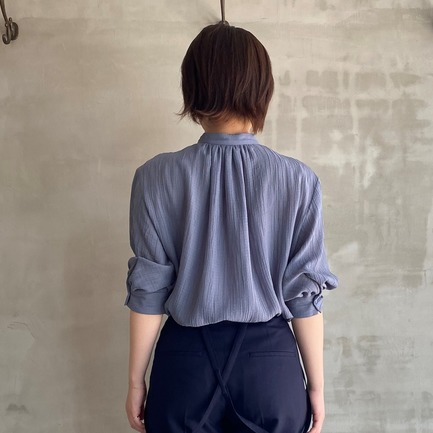 WHIP CREPE RUFFLED BLOUSE 詳細画像 カーキ 9