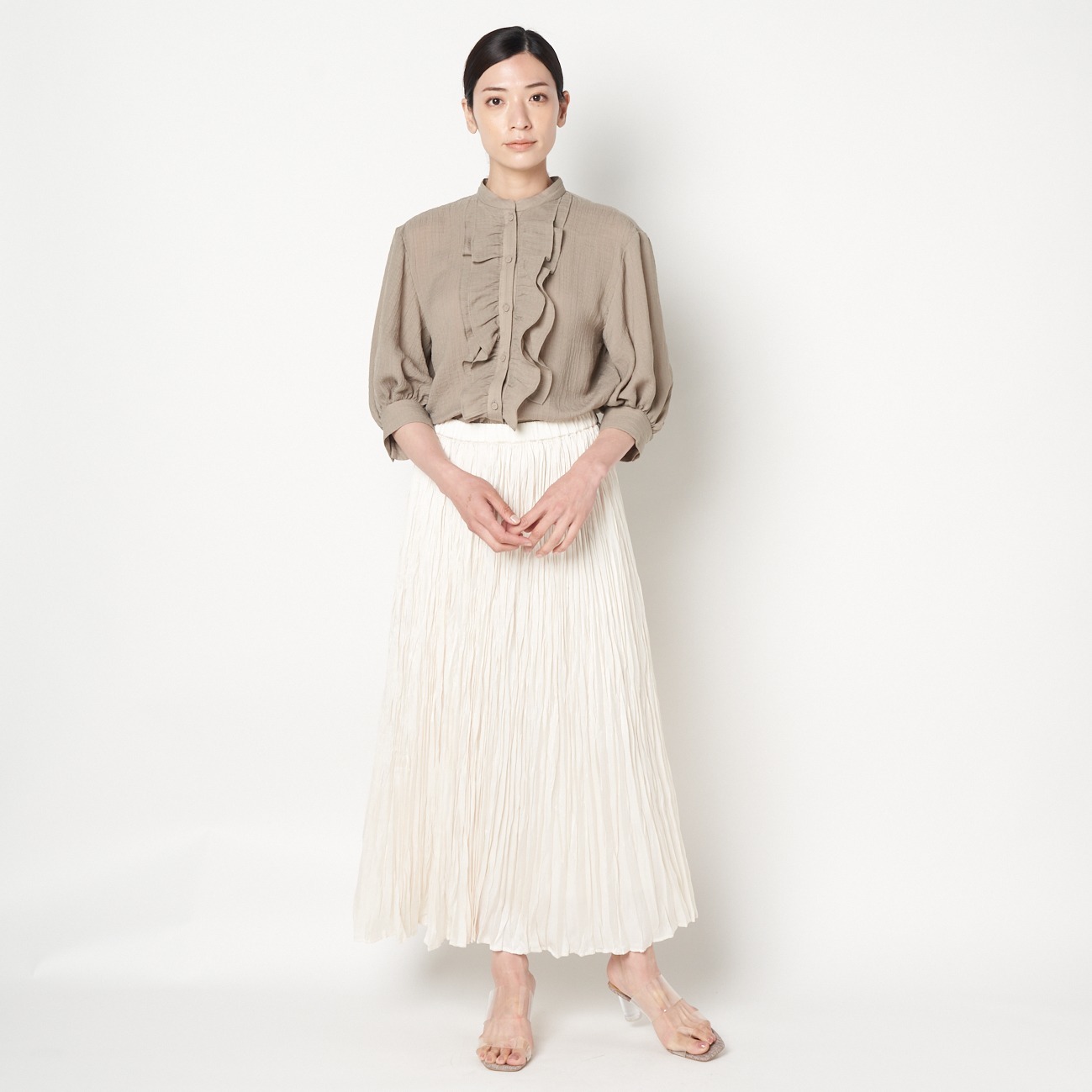 本物保証お得 シャツ ブラウス WHIP CREPE RUFFLED BLOUSE ZOZOTOWN
