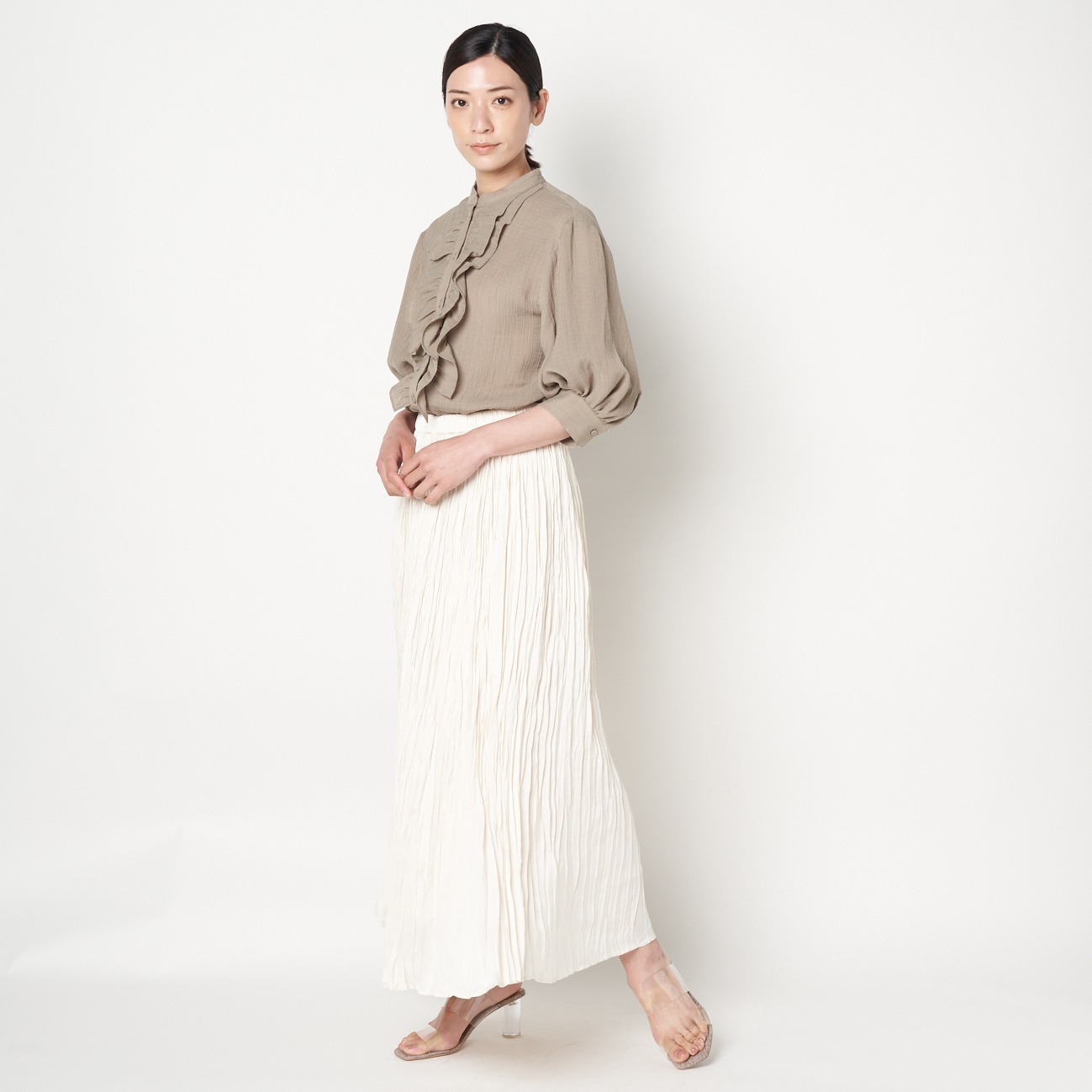 本物保証お得 シャツ ブラウス WHIP CREPE RUFFLED BLOUSE ZOZOTOWN