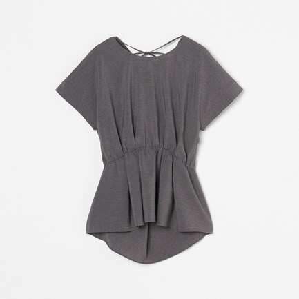 NATURAL STRETCH BACK SLIT BLOUSE