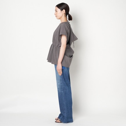 NATURAL STRETCH BACK SLIT BLOUSE 詳細画像 ミディアムグレー 8