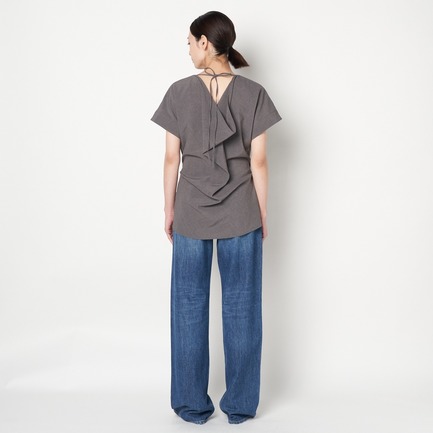 NATURAL STRETCH BACK SLIT BLOUSE 詳細画像 ミディアムグレー 9