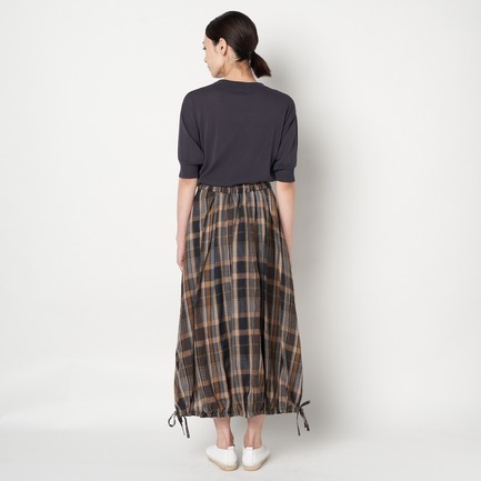 MADRAS LINEN  BALLOON SKIRT 詳細画像 ネイビー 3