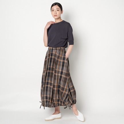 MADRAS LINEN  BALLOON SKIRT 詳細画像 ネイビー 4