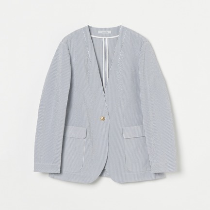 SEERSUCKER NO-COLLAR JACKET