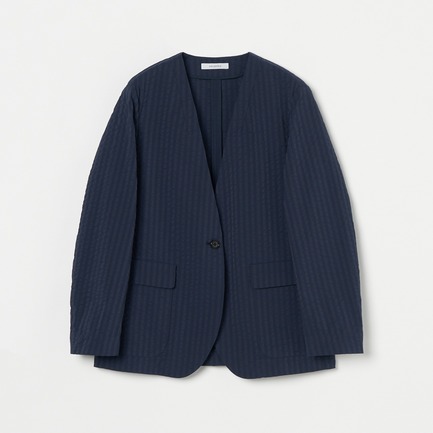 SEERSUCKER NO-COLLAR JACKET