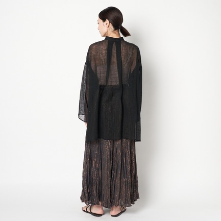 CRUNCHY LINEN TUNIC SHIRT 詳細画像 ブラック 10
